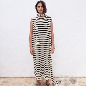 Zara Black and White Striped Dress